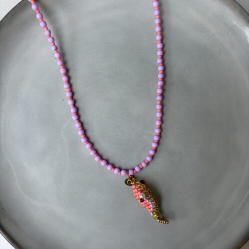 Summer Fish Beads Ketting lila/koraal