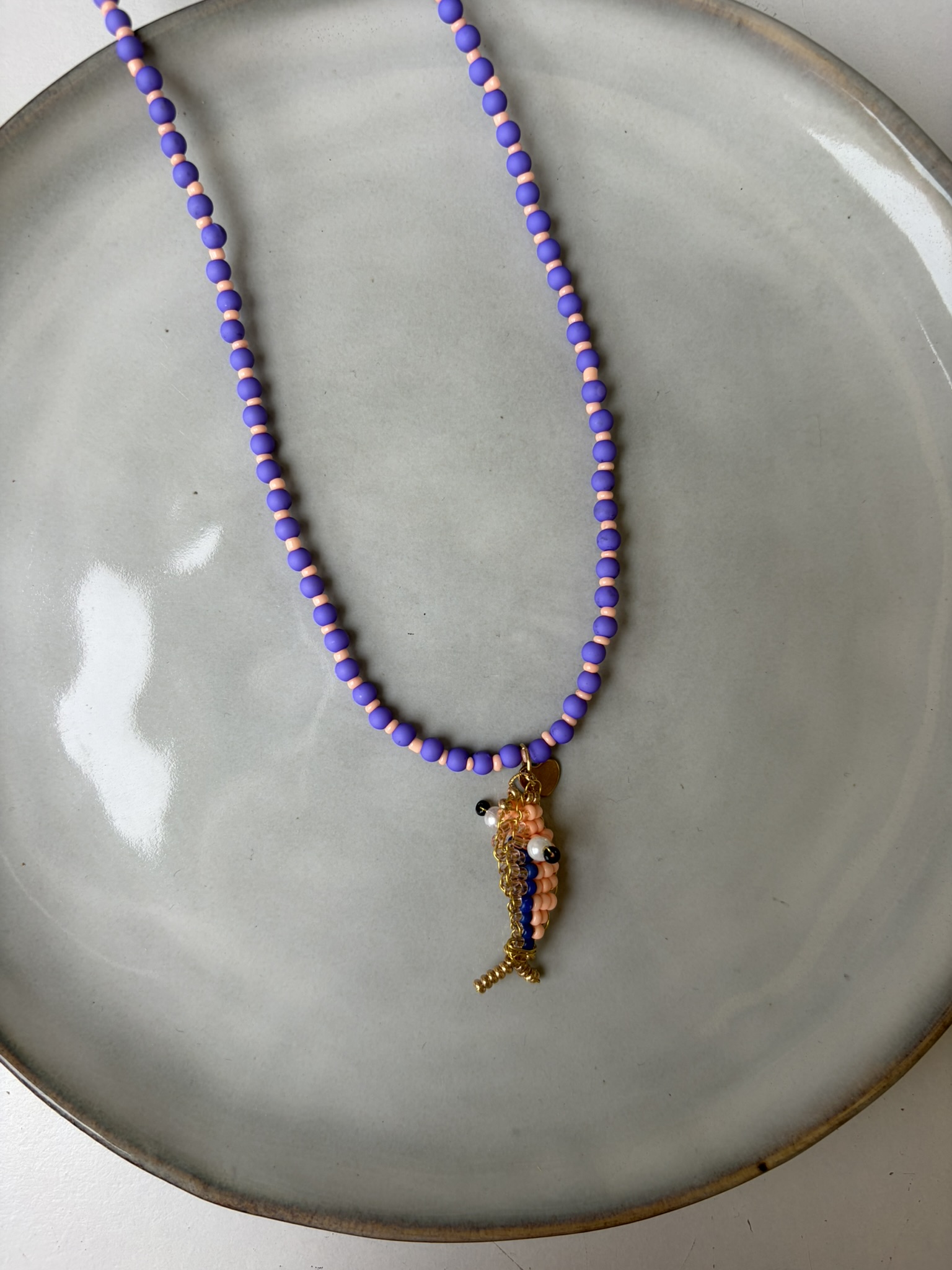 Summer Fish Beads Ketting paars/oranje