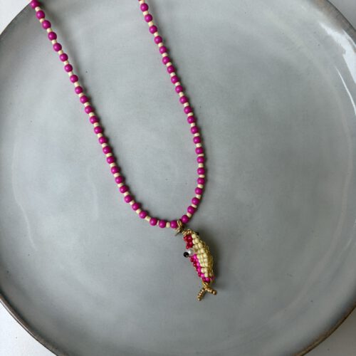 Summer Fish Beads Ketting roze/geel