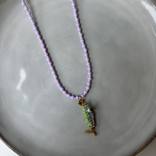 Summer Fish Beads Ketting paars/groen