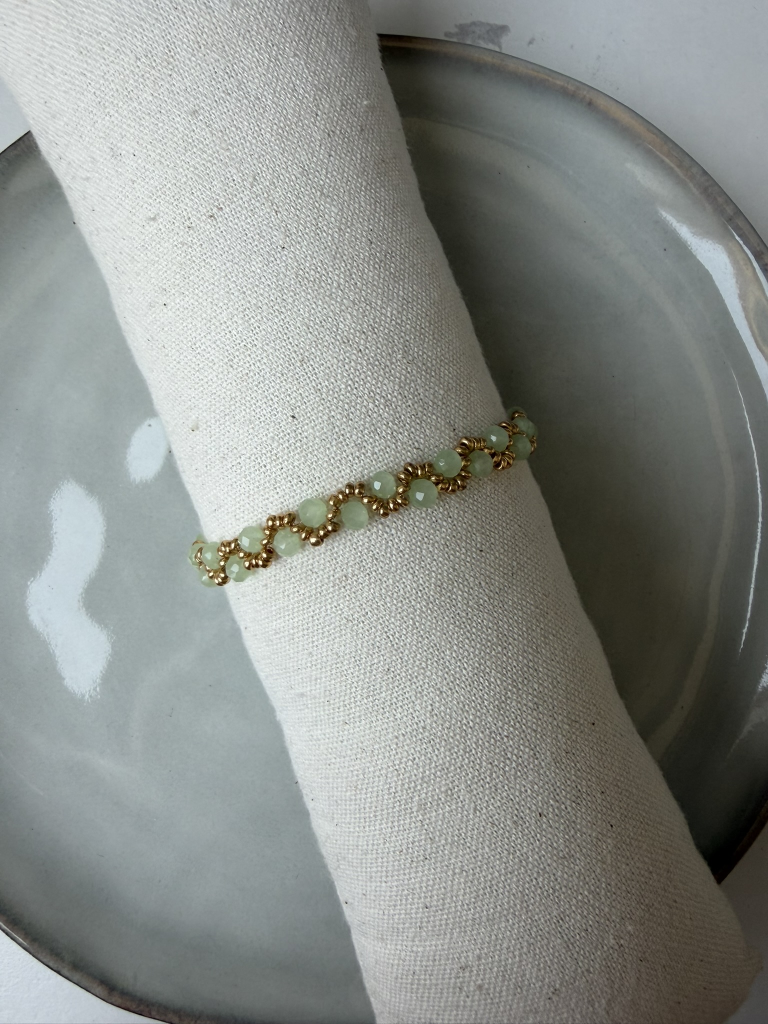 Swirl Armbandje groen/goud