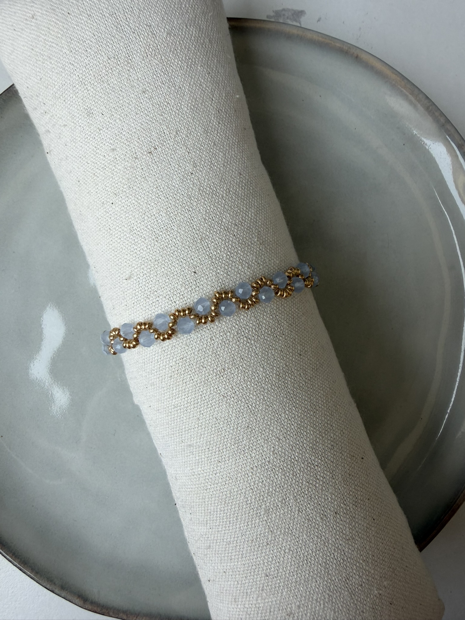 Swirl Armbandje blauw/goud