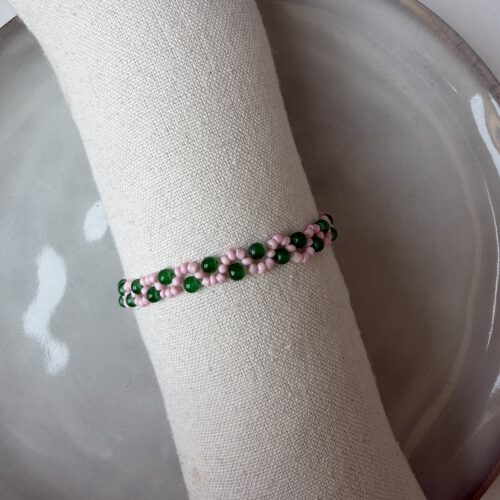 Swirl Armbandje groen/roze