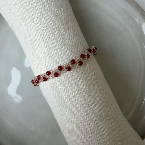 Swirl Armbandje bordeaux/roze
