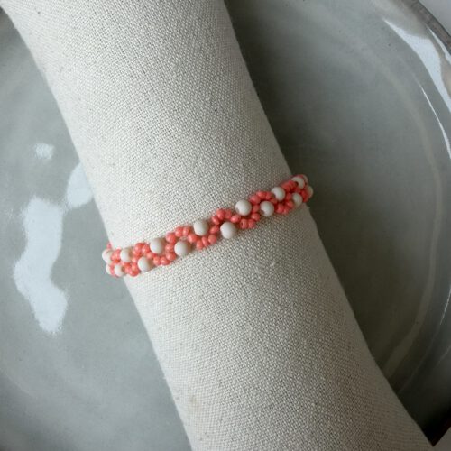 Swirl Armbandje beige/koraal