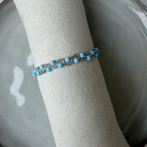 Swirl Armbandje blauw/wit