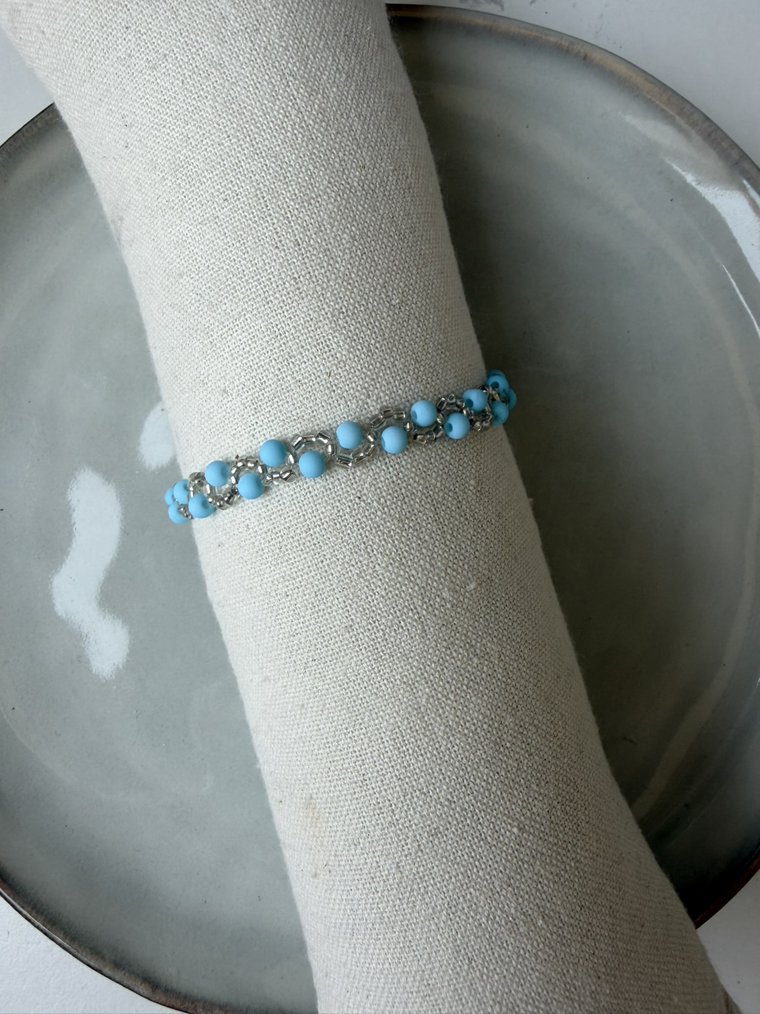 Swirl Armbandje blauw/wit