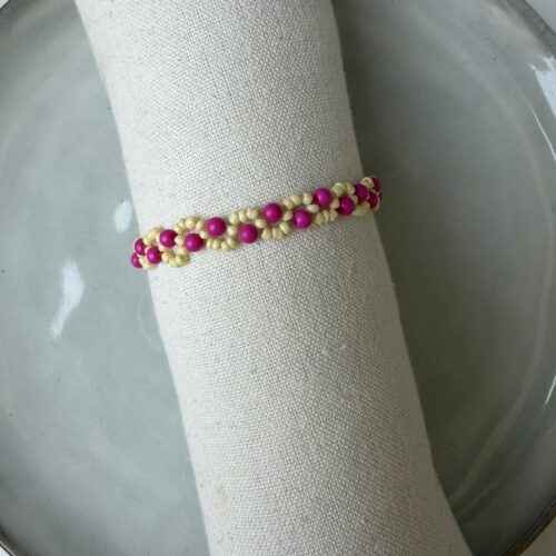 Swirl Armbandje geel/fuchsia