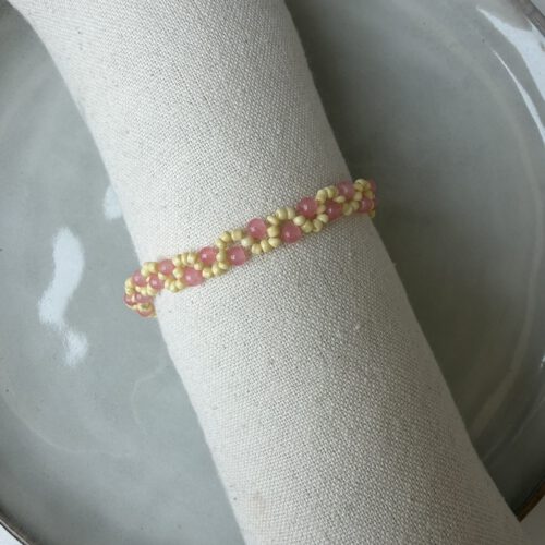 Swirl Armbandje geel/roze