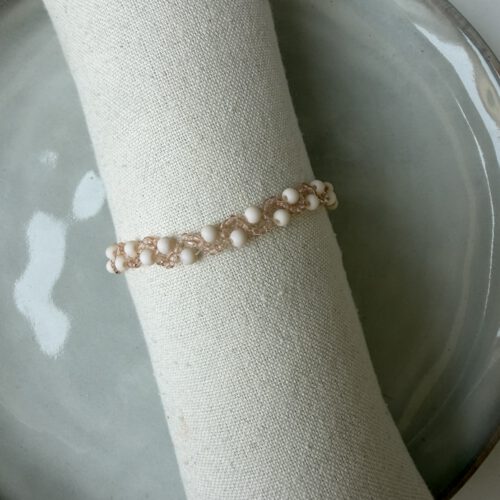 Swirl Armbandje beige/roze