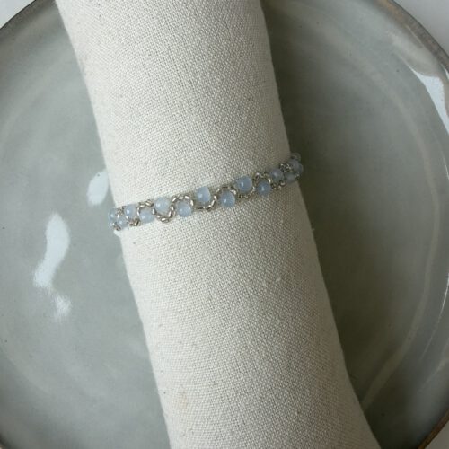 Swirl Armbandje blauw/wit