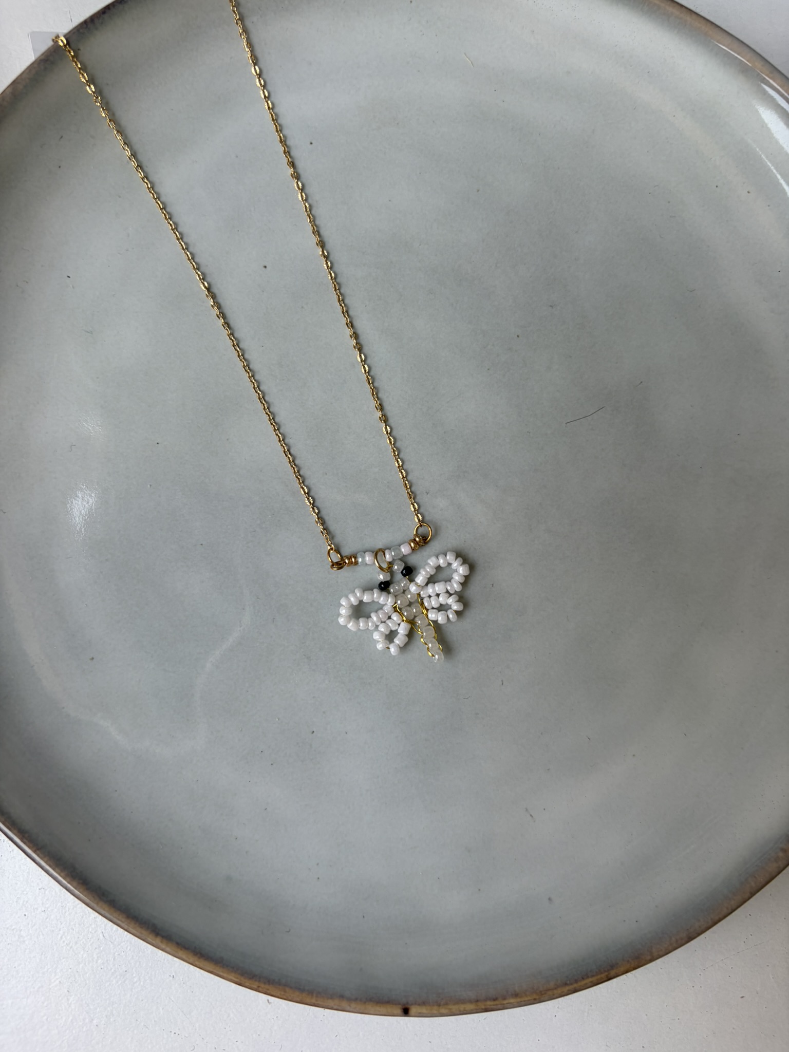 Kids Butterfly Ketting goud/beige