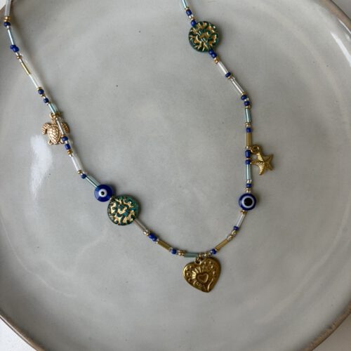 Ibiza Heart ketting blauw