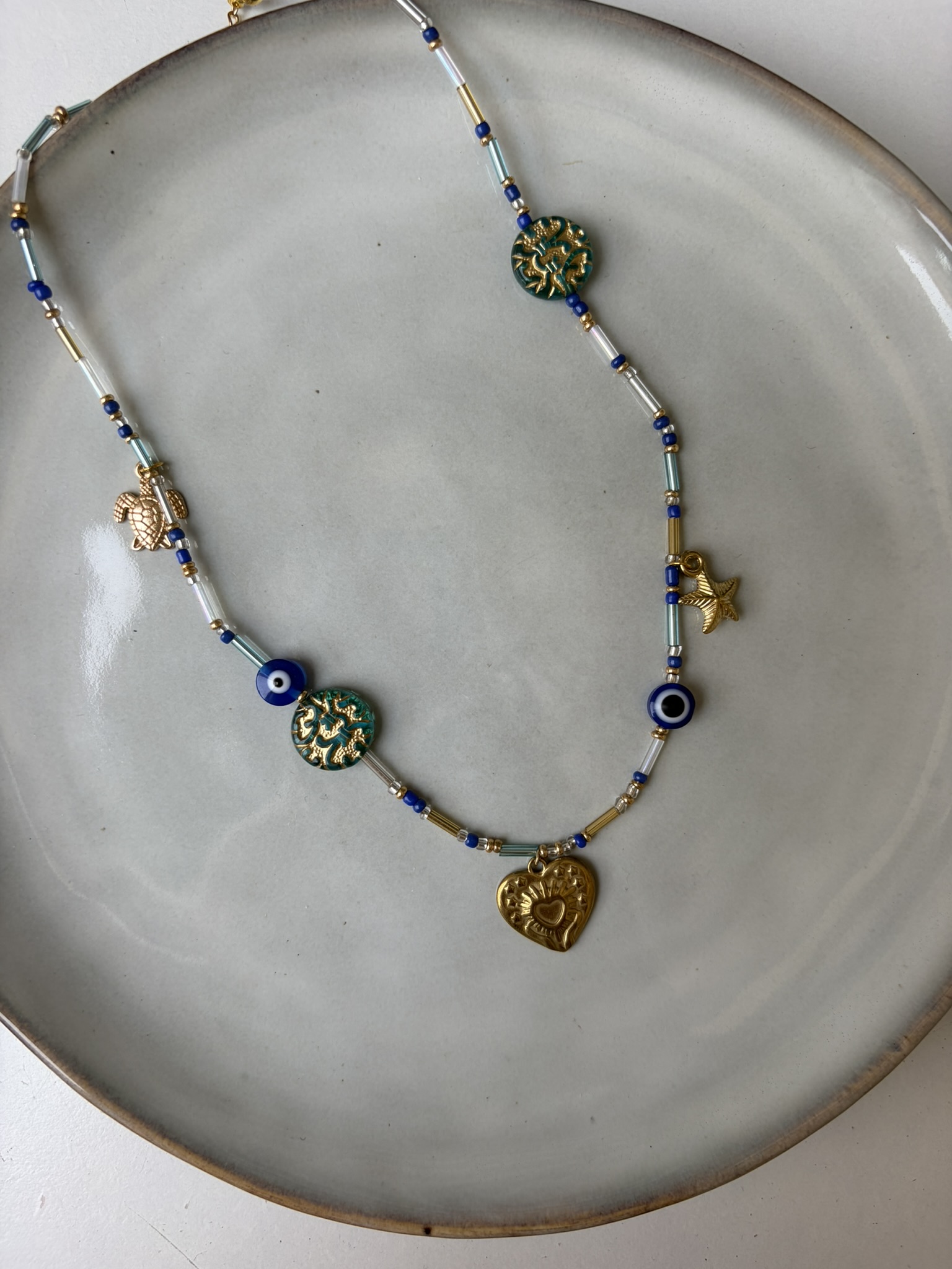 Ibiza Heart ketting blauw