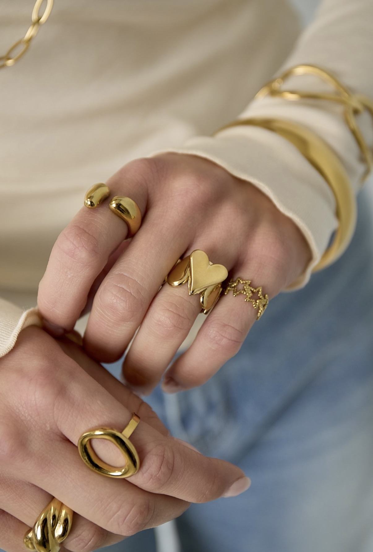 Chunky Heart Ring goud - Afbeelding 3
