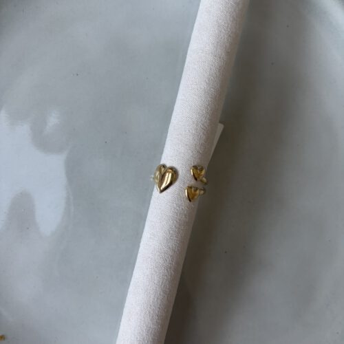 Tripple Hearts Ring goud