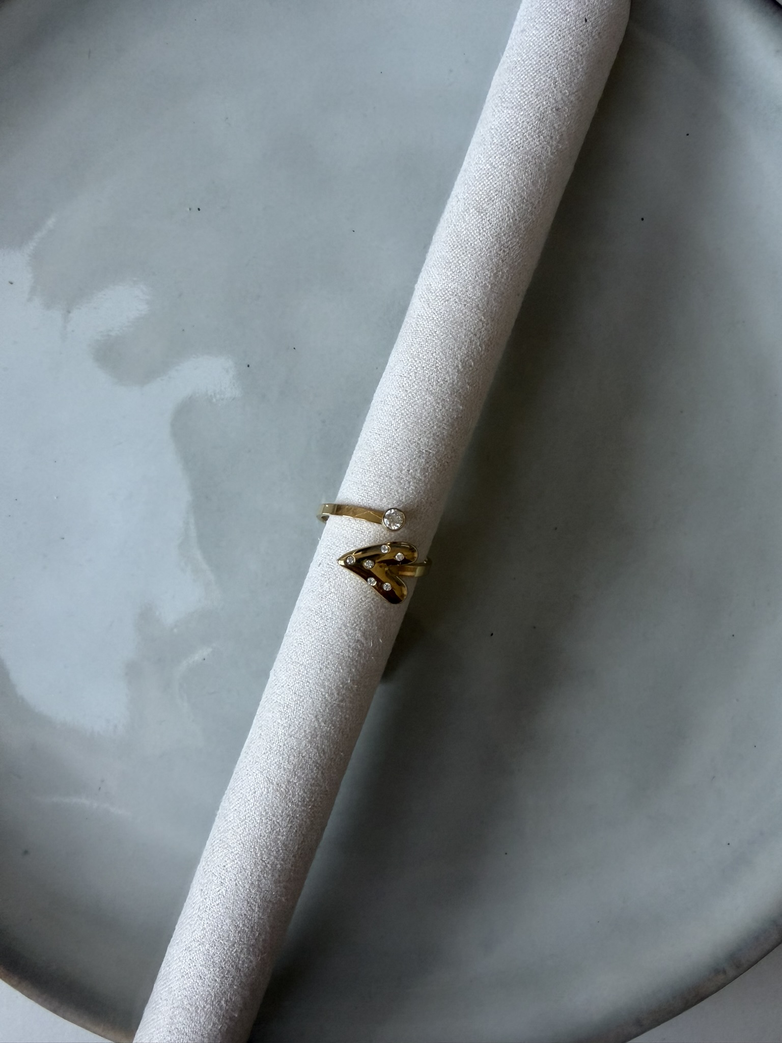 Connected Heart Ring goud