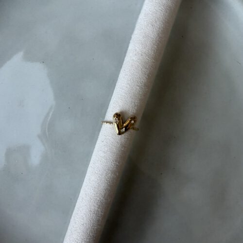 Stone Heart Ring goud