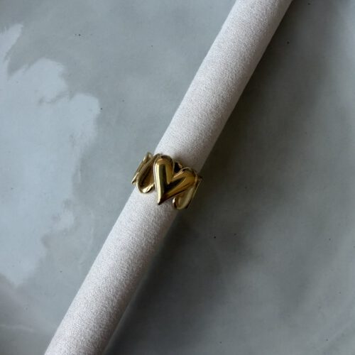 Chunky Heart Ring goud
