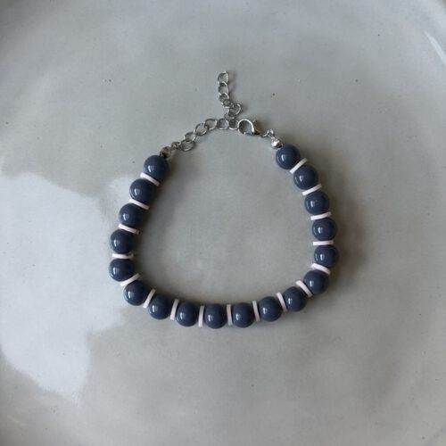 Big Beads Armband grijs/roze