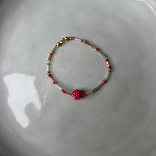 Beads Ball Armband rood