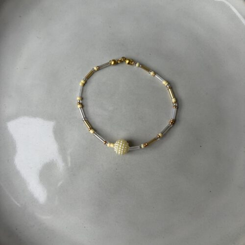 Beads Ball Armband geel