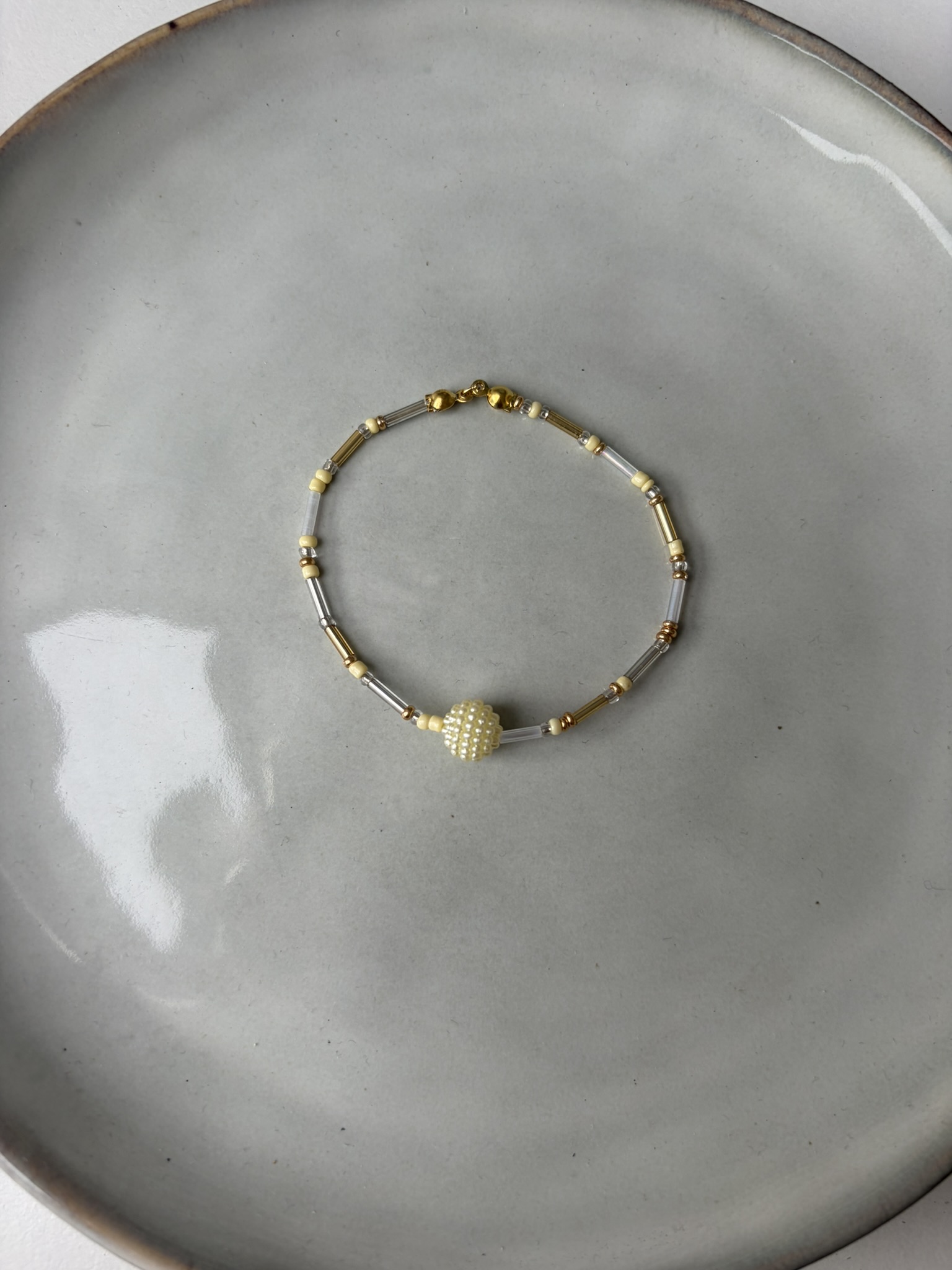 Beads Ball Armband geel