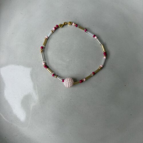 Beads Ball Armband roze