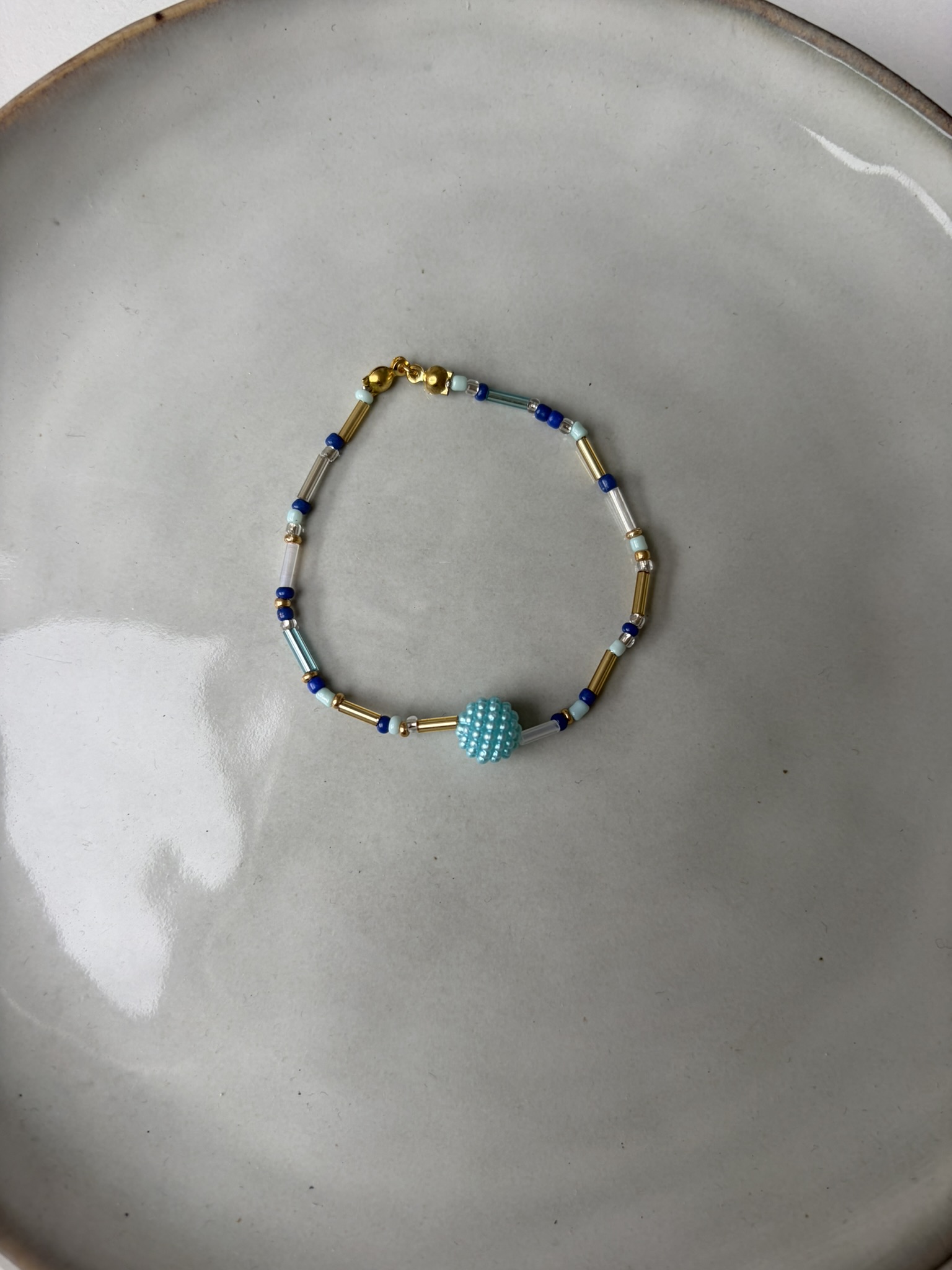 Beads Ball Armband blauw