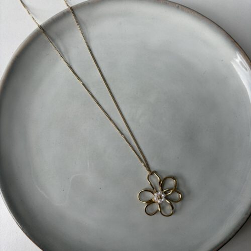 Bloem Lange Ketting goud