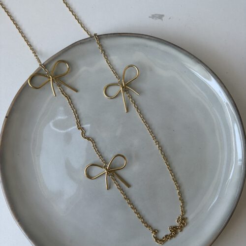 Strikjes Lange Ketting goud