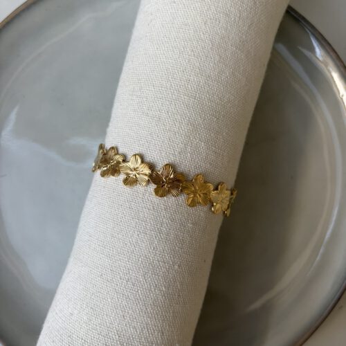 Bloemen Bangle goud