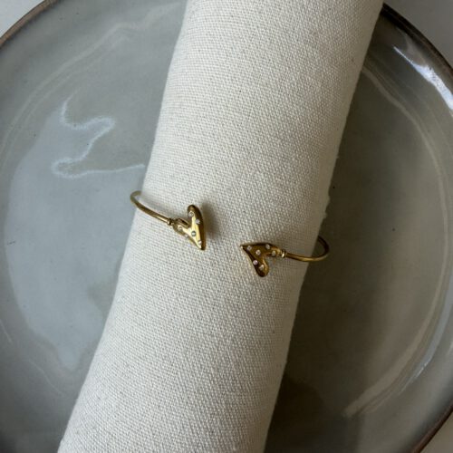 Pearl Heart Bangle goud