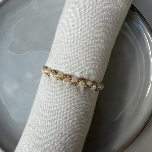 Heart Pearl Swirl Armbandje goud