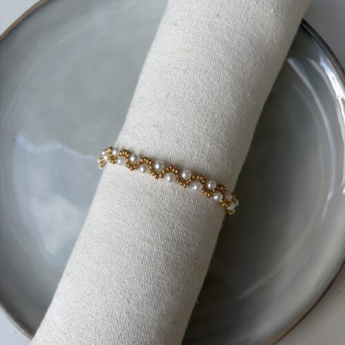 Pearl Swirl Armbandje goud
