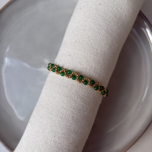 Swirl Armbandje donkergroen/goud