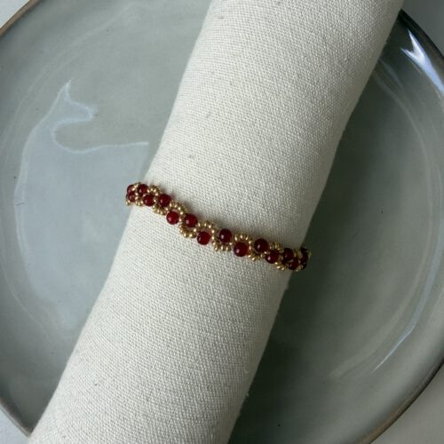 Swirl Armbandje bordeaux/goud