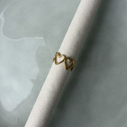 Open Hartjes Ring goud