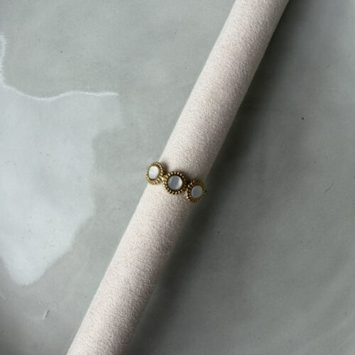 White Circles Ring goud