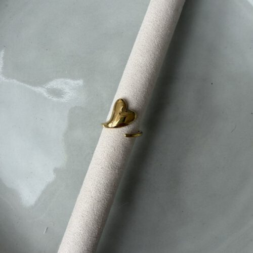Swirl Heart Ring goud