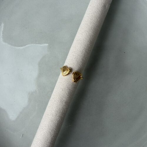 Closed Open Heart Ring goud