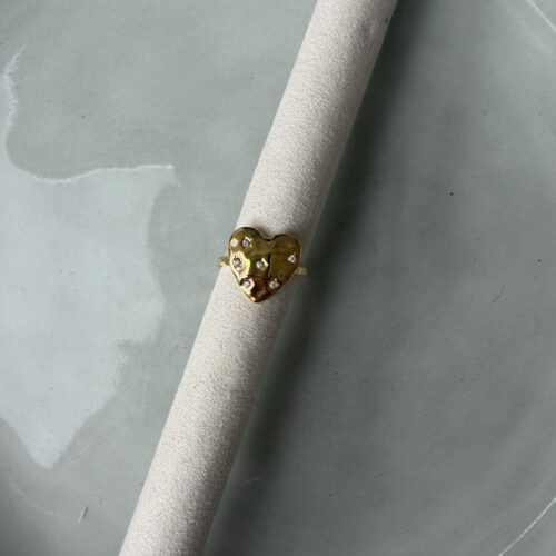 Studs Heart Ring goud