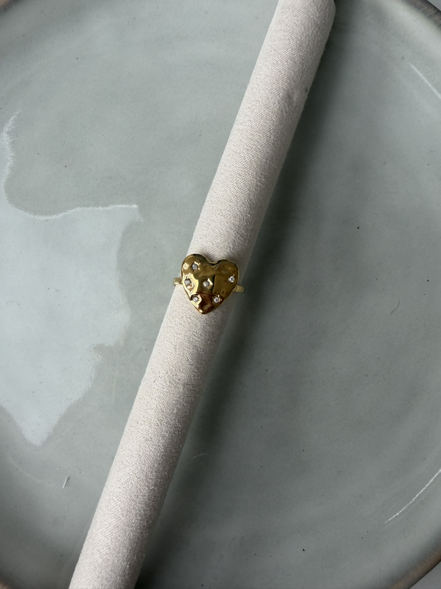 Studs Heart Ring goud