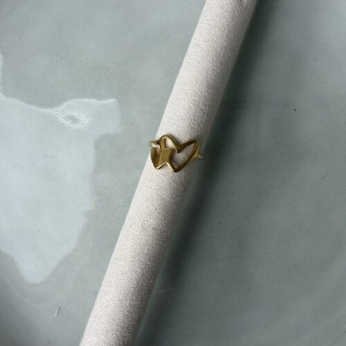 Dubble Heart Ring goud