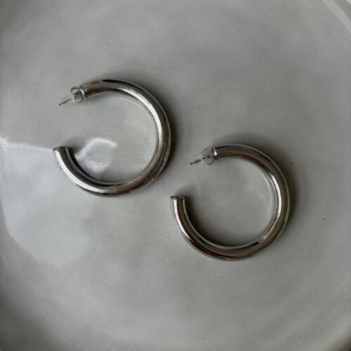Bold Hoops medium zilver