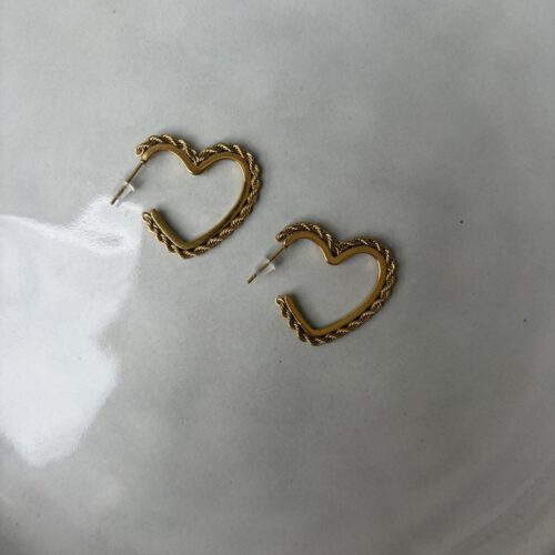 Twisted Heart Hoops goud