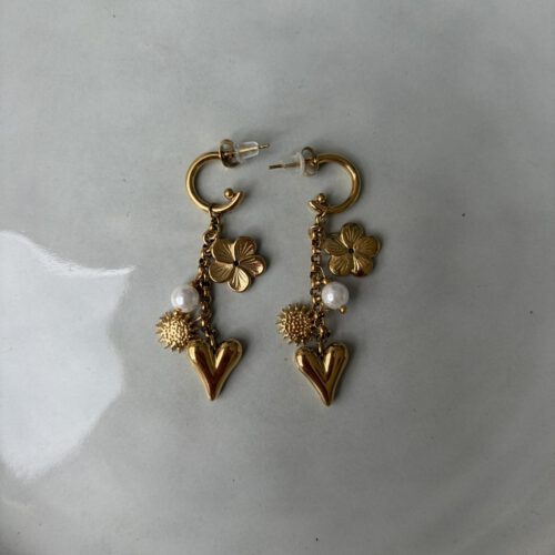 Long Charms Oorbellen goud