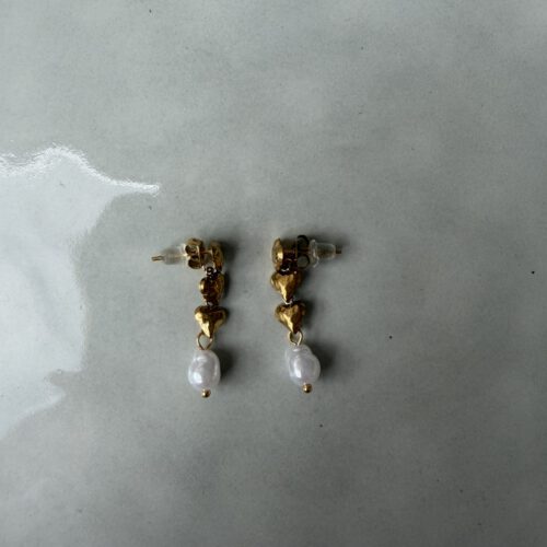 Heart stud Oorbellen goud