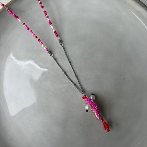 Vis Ketting roze/zilver