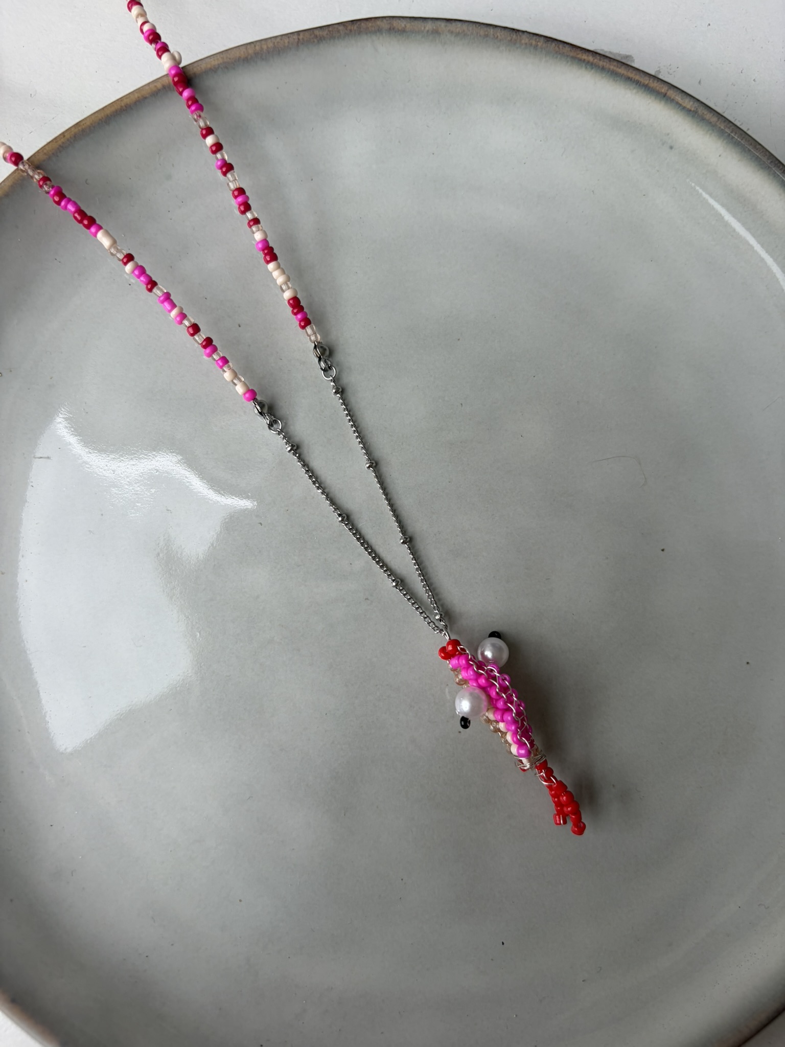 Vis Ketting roze/zilver
